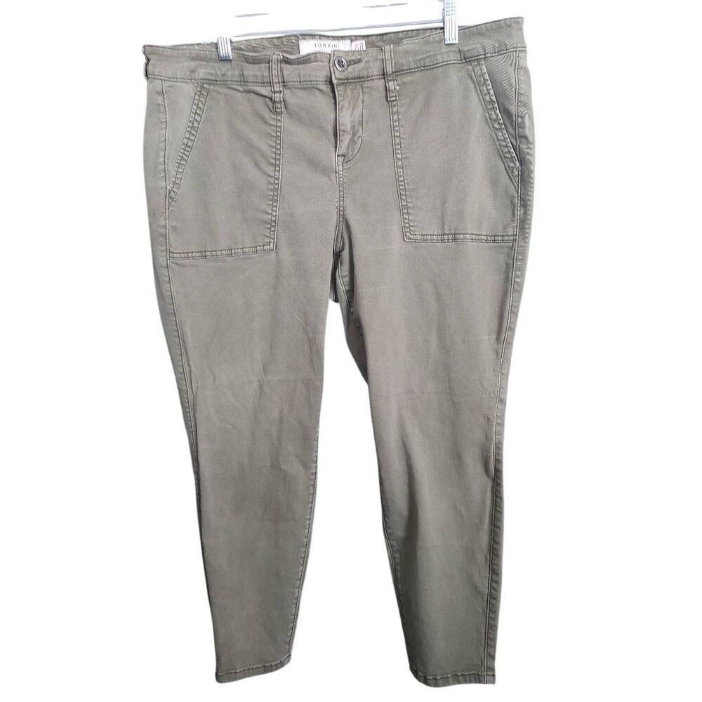 Torrid Women’s Size 20 Plus Green Cropped Utility Pants - Picture 1 of 5